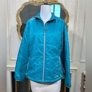 LL Bean Jacket L Reg Teal PrimaLoft Packaway Quilted Gorpcore